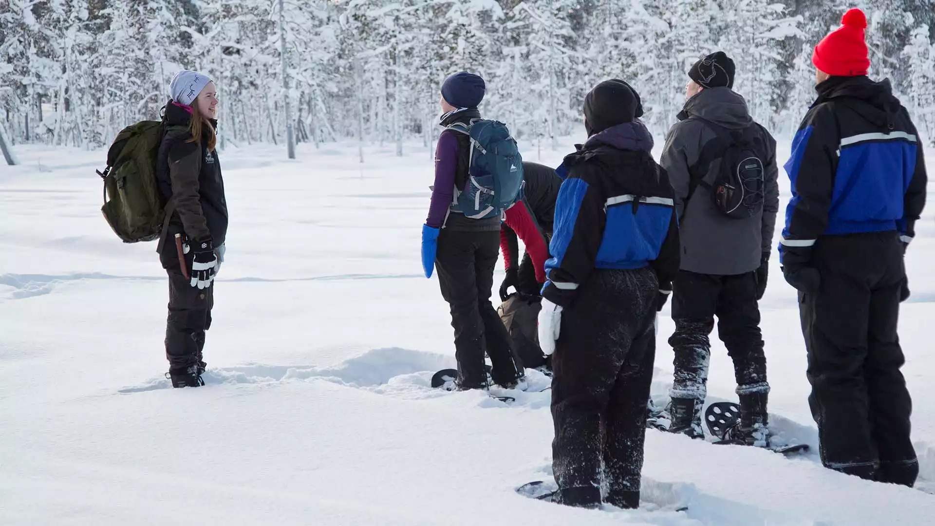 Sneeuwschoenwandelen en noorderlichtsafari